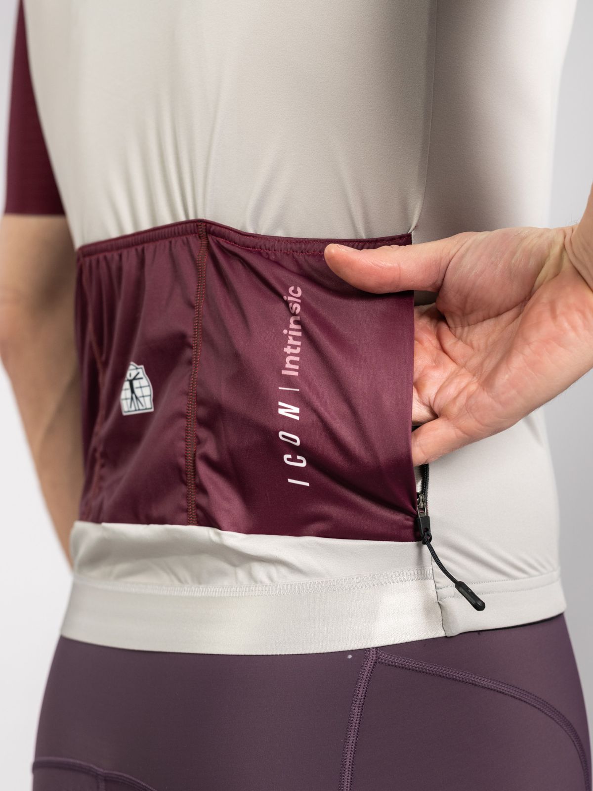 Maillot Icon Gris chaud-Bordeaux