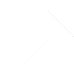 White triple arrow icon on transparent background, used in Bioracer branding or UI elements.