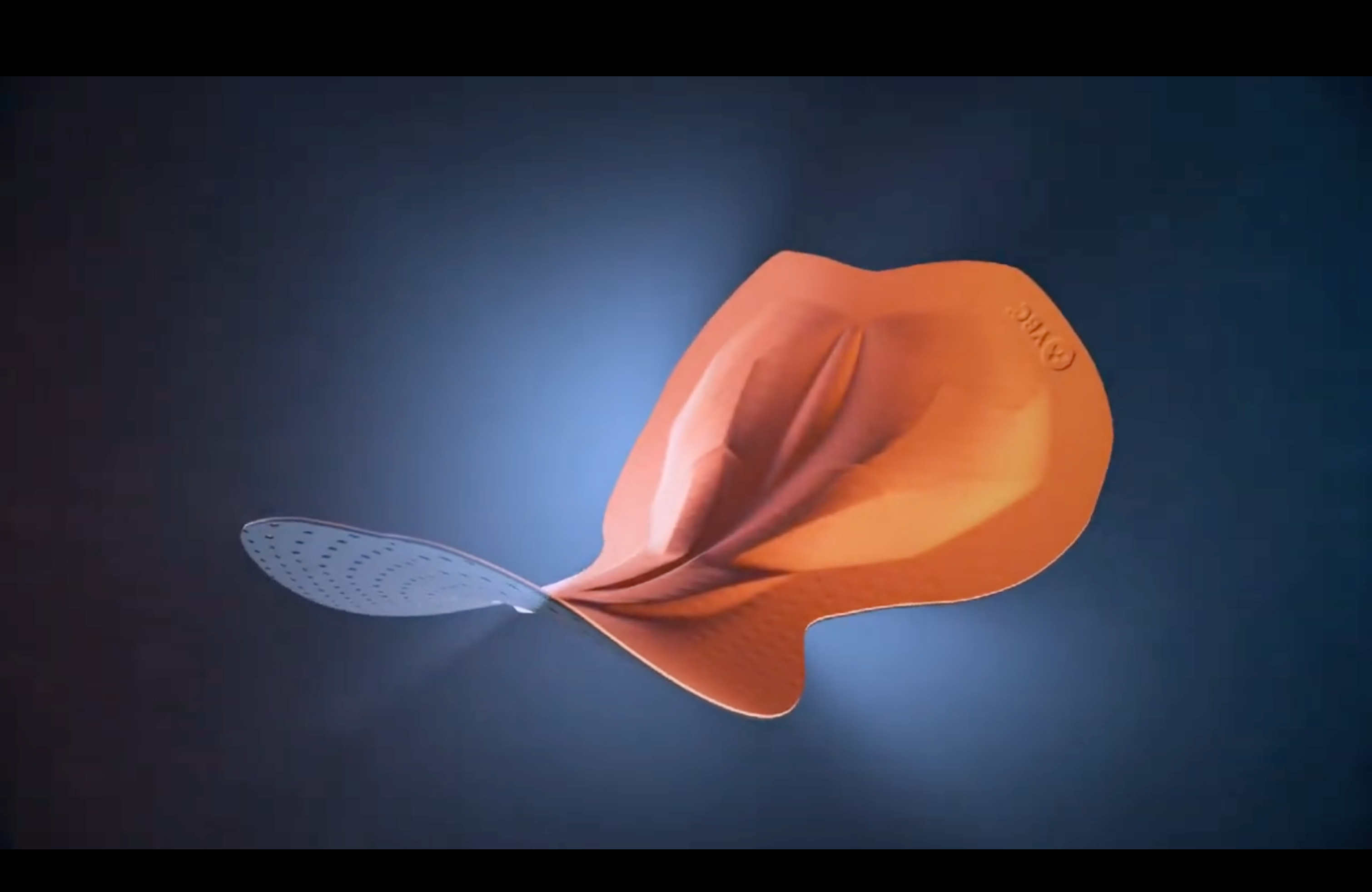 3D view of the Bioracer Wave Pad, showcasing its ergonomic shape, strategic padding zones and perforated ventilation for optimized comfort and breathability during long-distance rides.