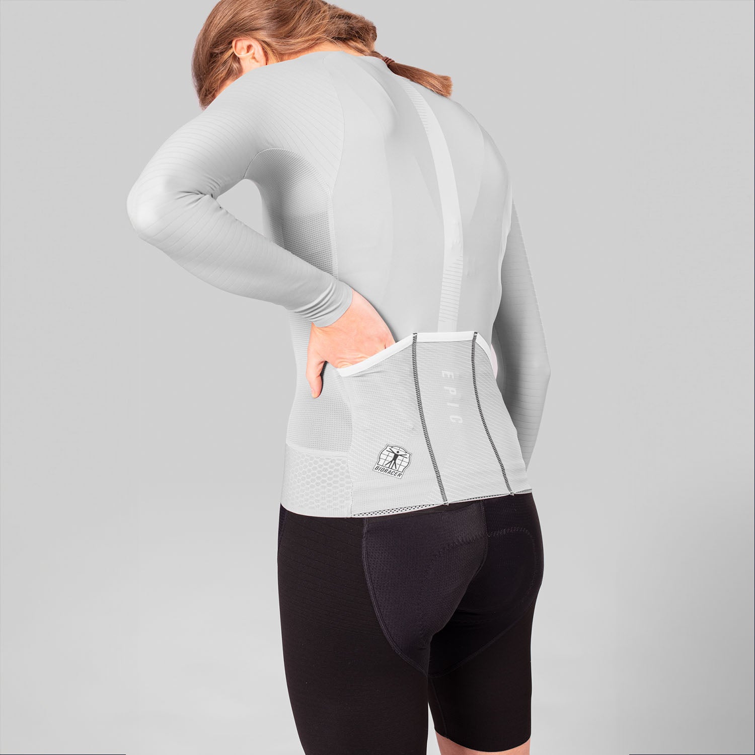 Maillot Icon Manga Larga Mujer Grey