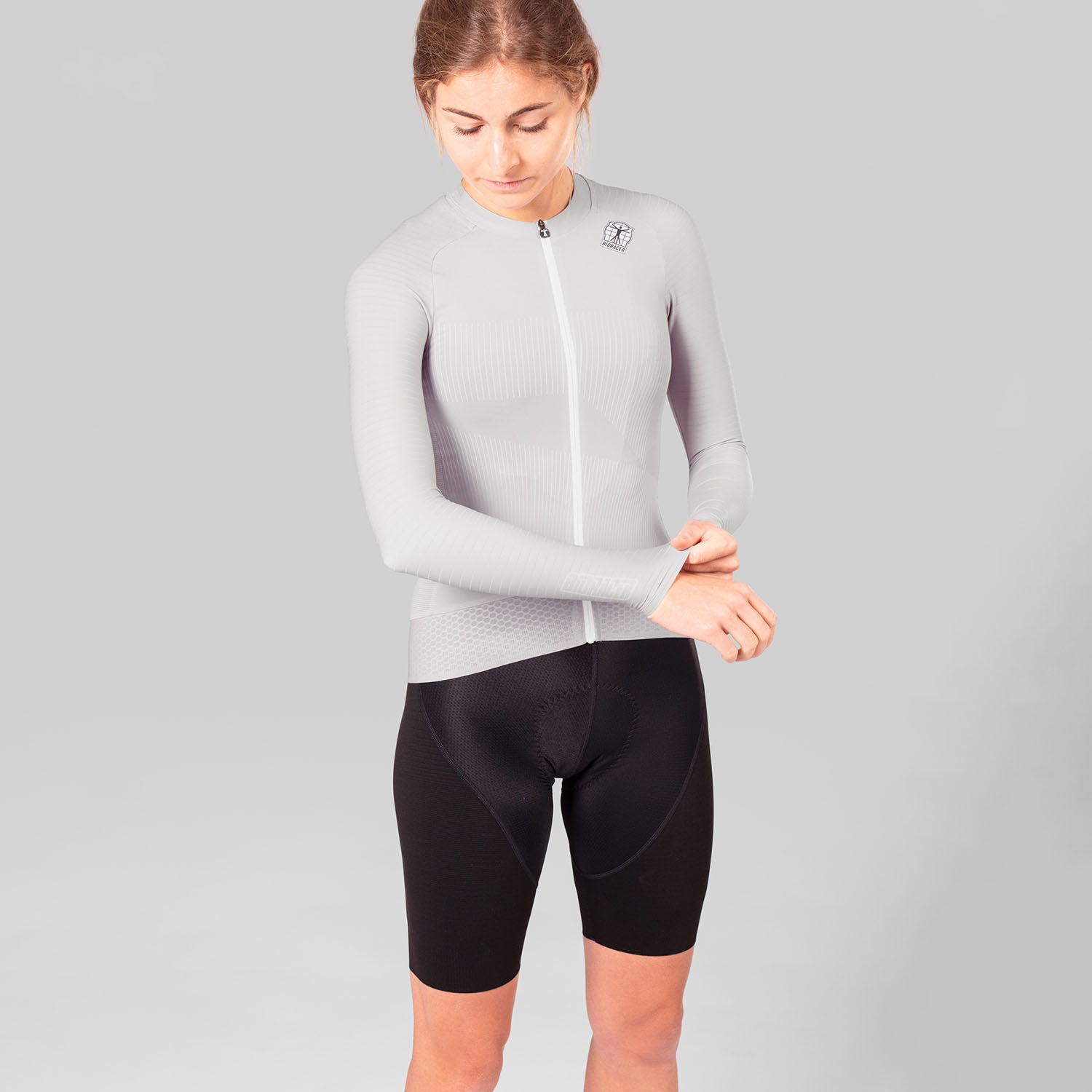 Maillot Icon Manga Larga Mujer Grey