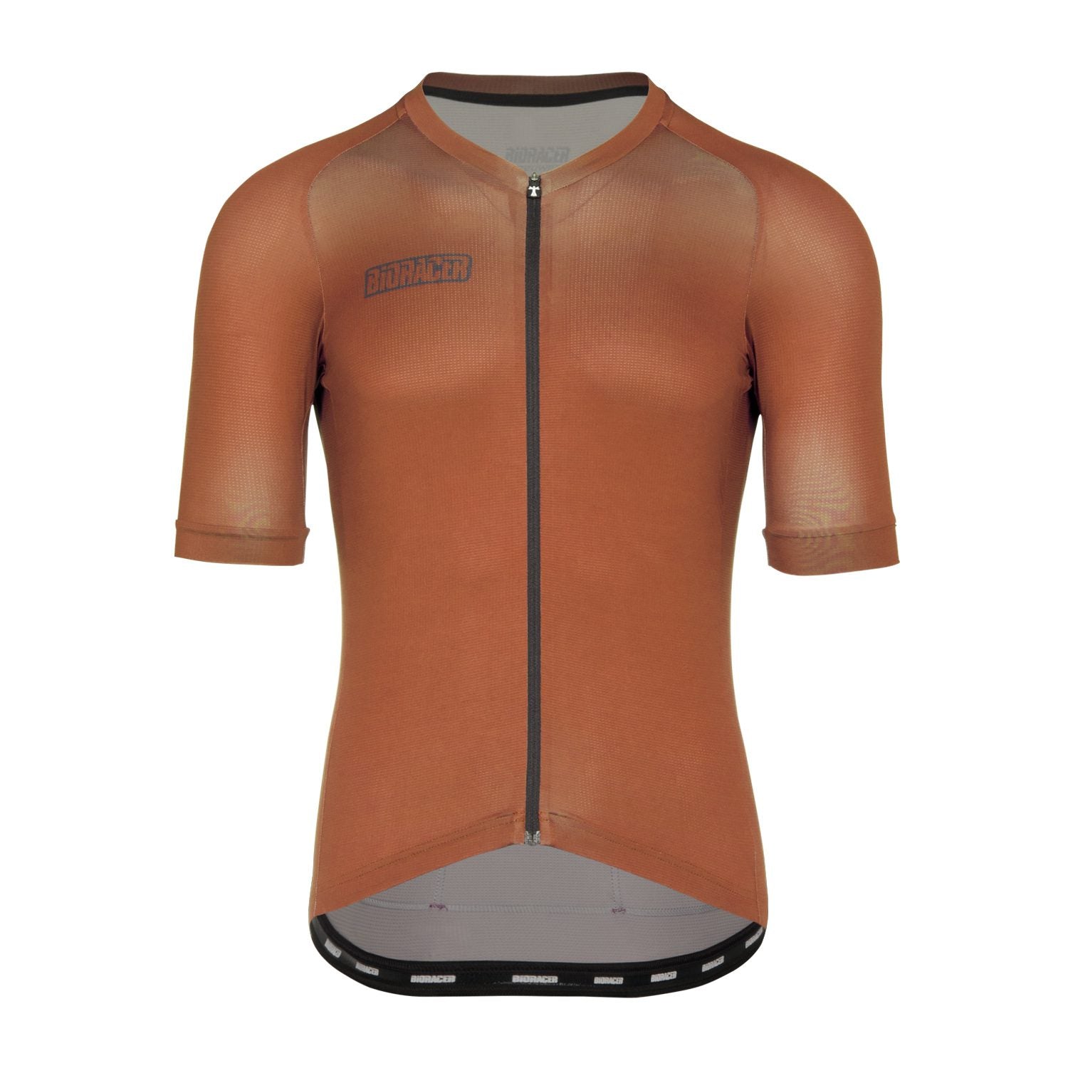 Bioracer Metalix cycling jersey in bronze – aerodynamic short sleeve jersey with a shiny metallic finish