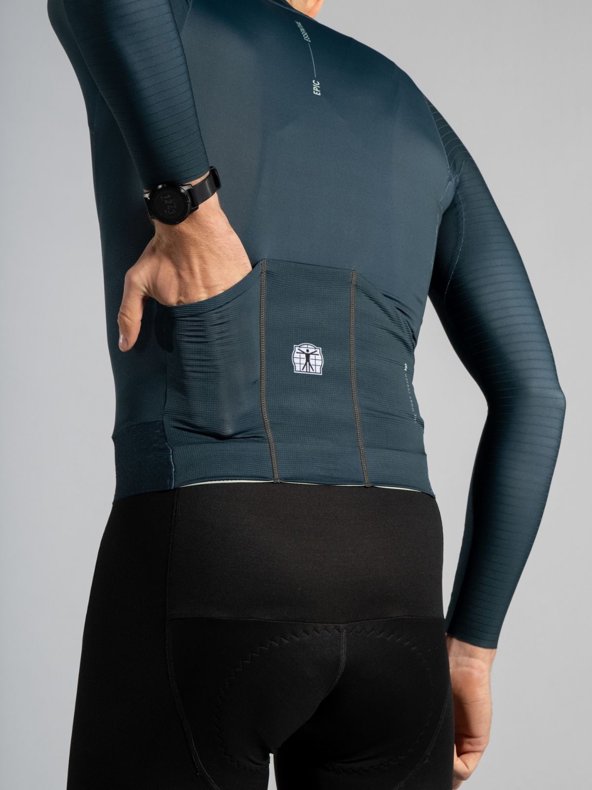 Epic Wielershirt Lange Mouwen Graphite Blue