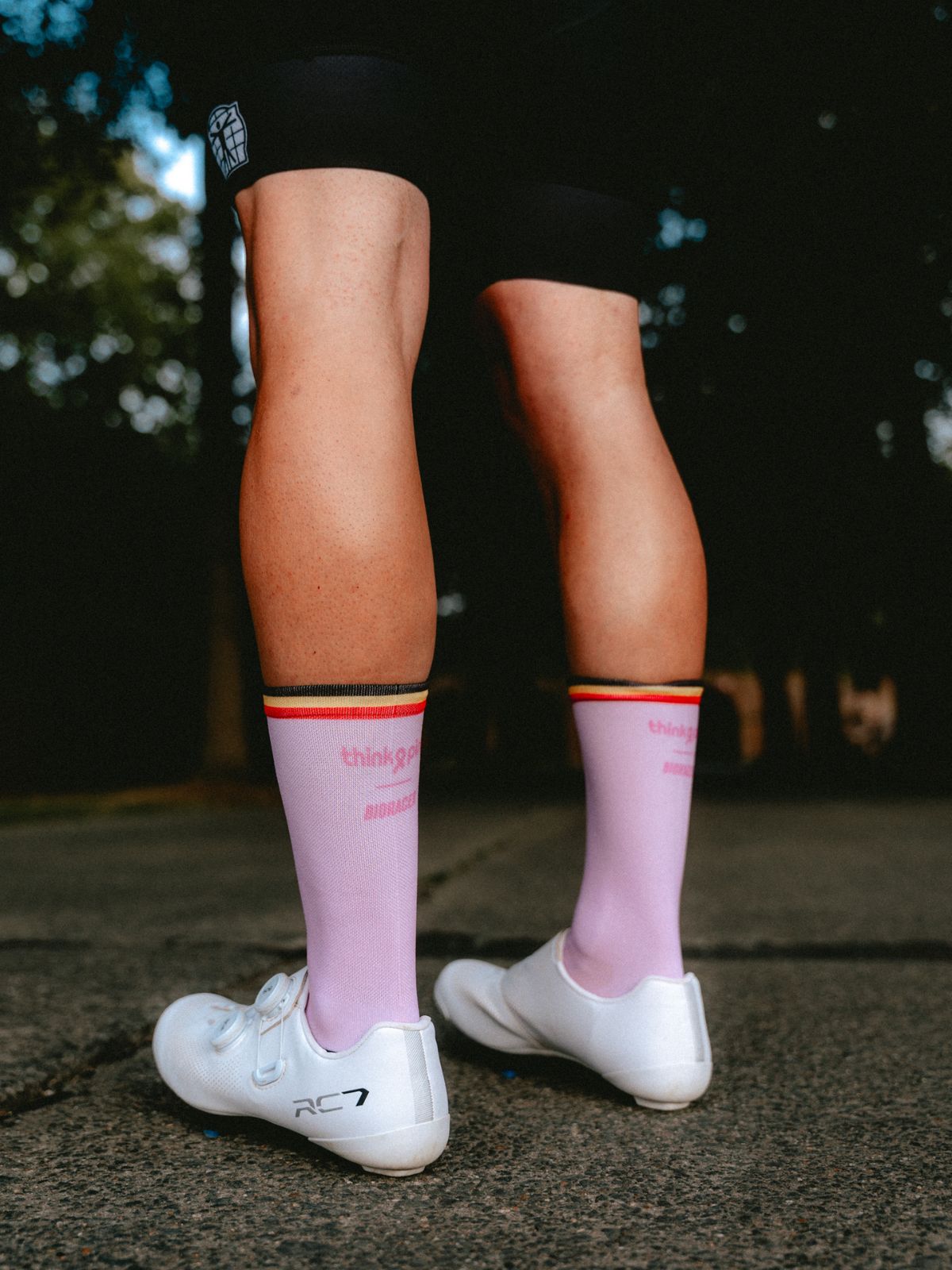Chaussettes Classiques Officielles Belgian Cycling - Édition Think Pink